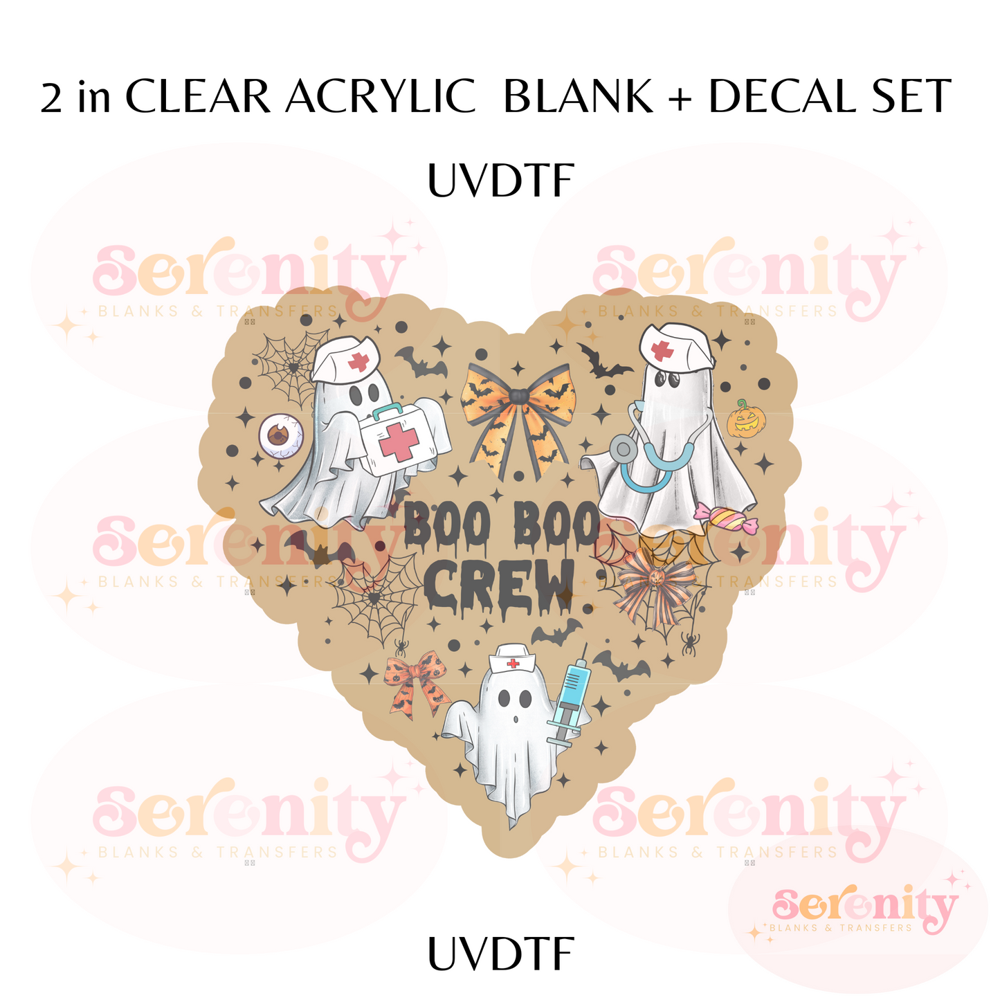 Boo Boo Crew acrylic blanks & decal set UVDTF ONLY