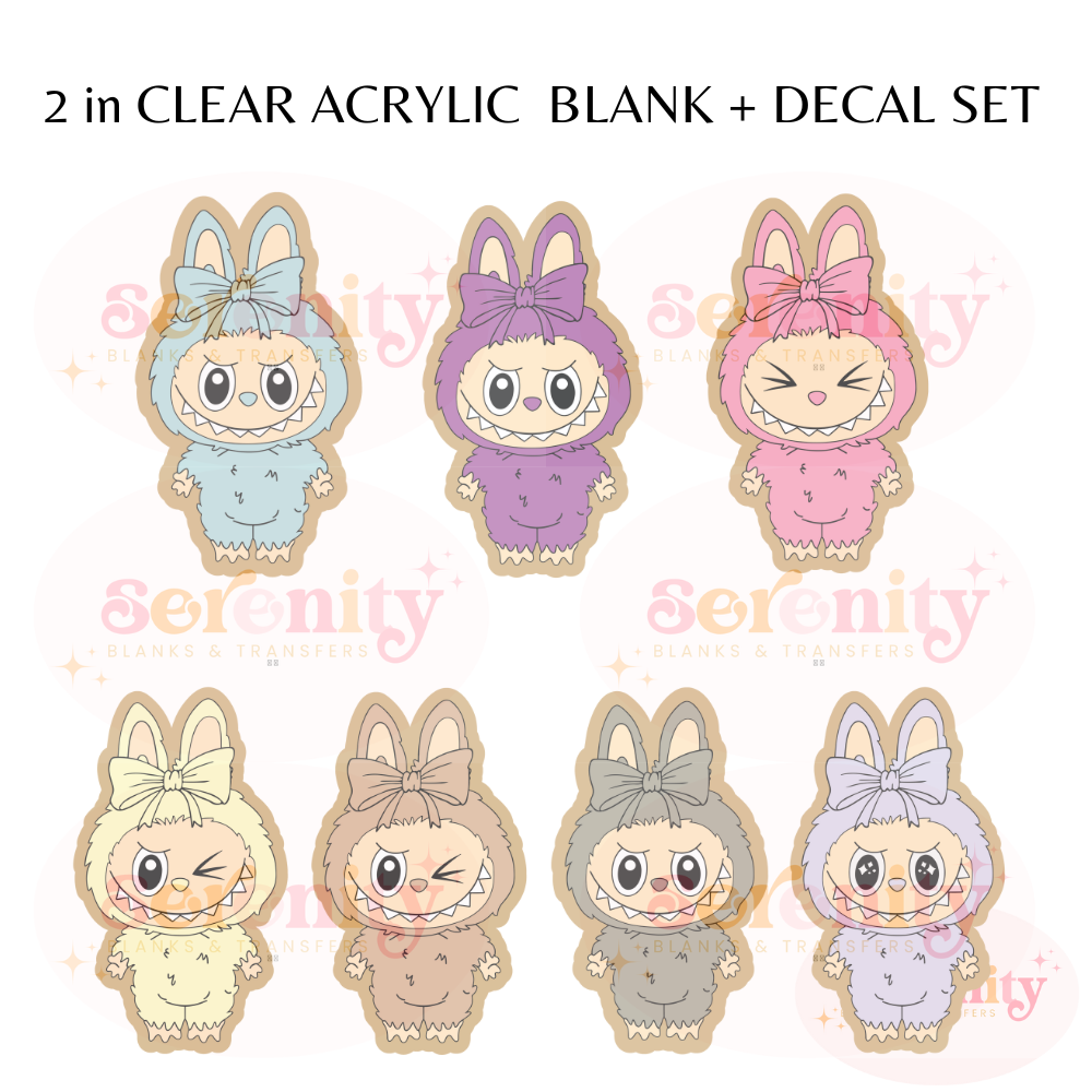 Cute Monster acrylic blanks & decal set