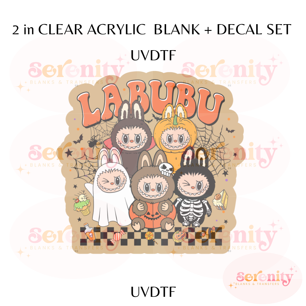 Cute Halloween Monsters acrylic blanks & decal set UVDTF ONLY
