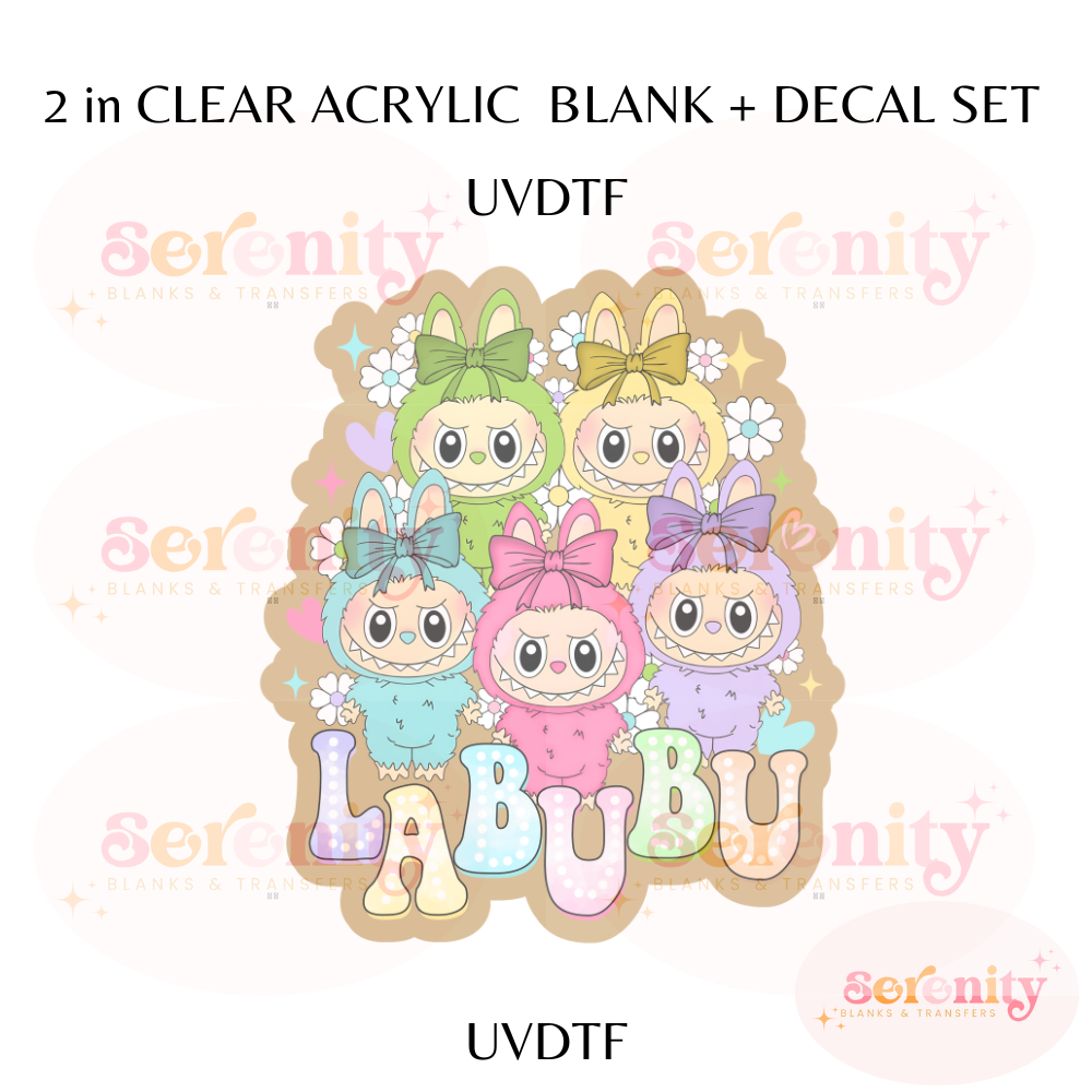 Cute Spring Monsters acrylic blanks & decal set UVDTF ONLY