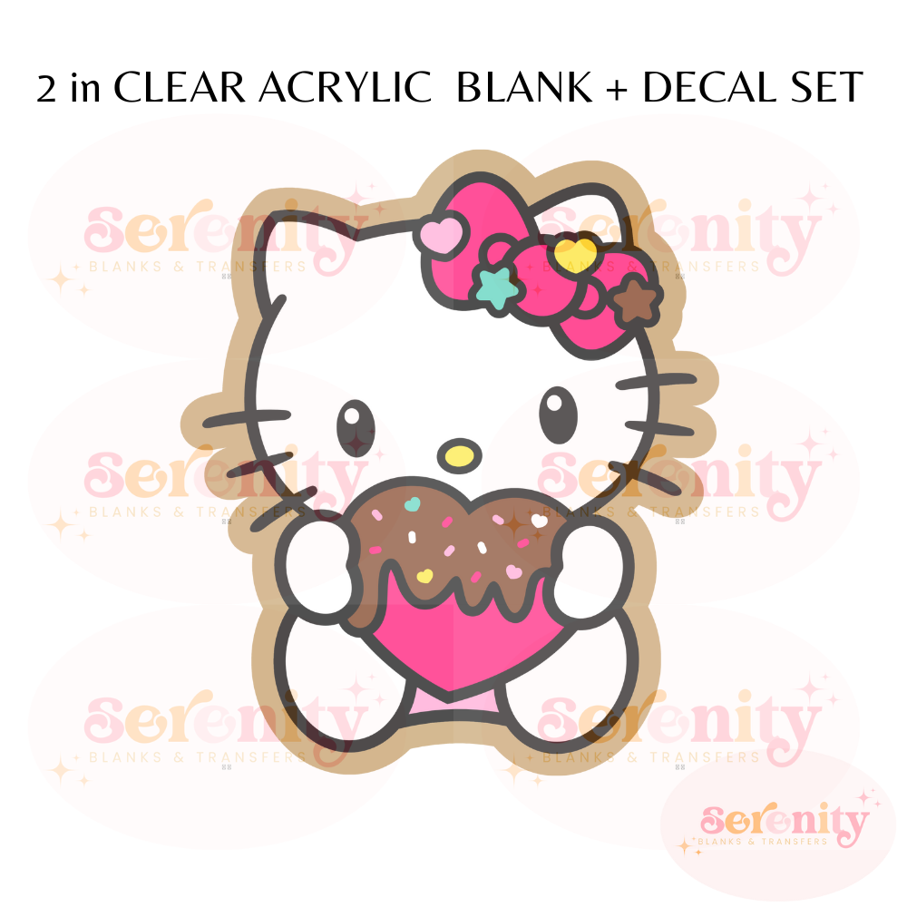 Kitty with Sprinkled chocolate acrylic blanks & decal set