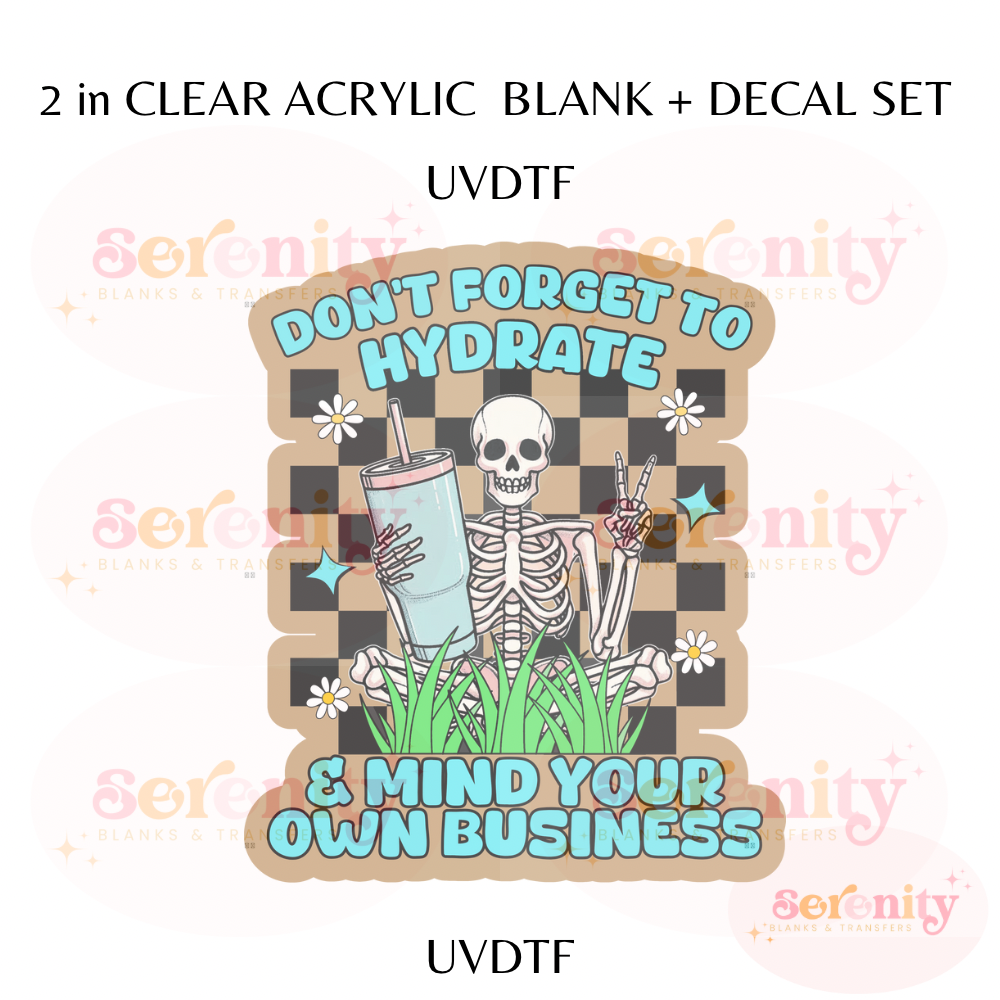Don’t forget to hydrate acrylic blanks & decal set UVDTF ONLY
