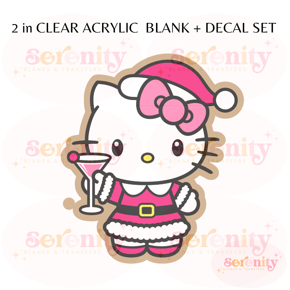 Hello Kitty Christmas Cocktail acrylic blanks & decal set