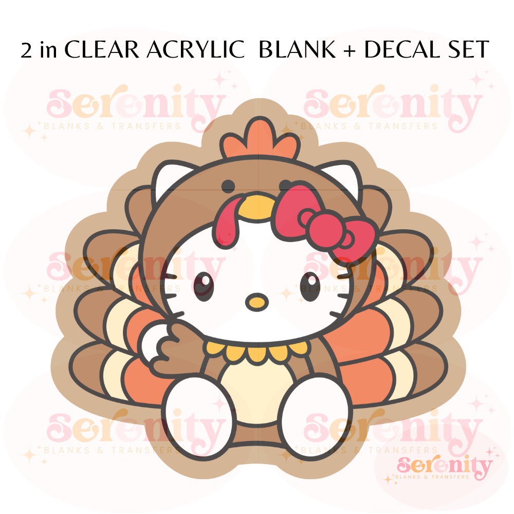 Turkey Kitty acrylic blanks & decal set
