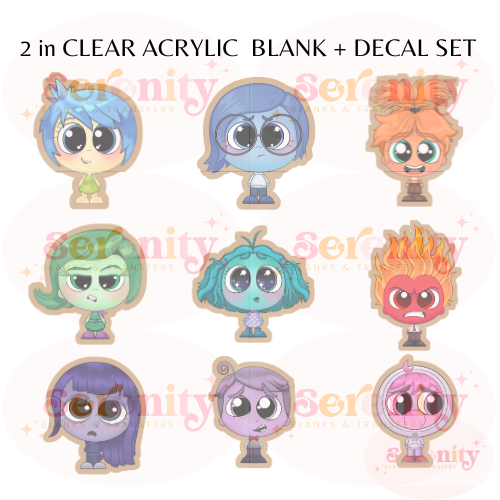 Inside out Characters Acrylic blank & decal set