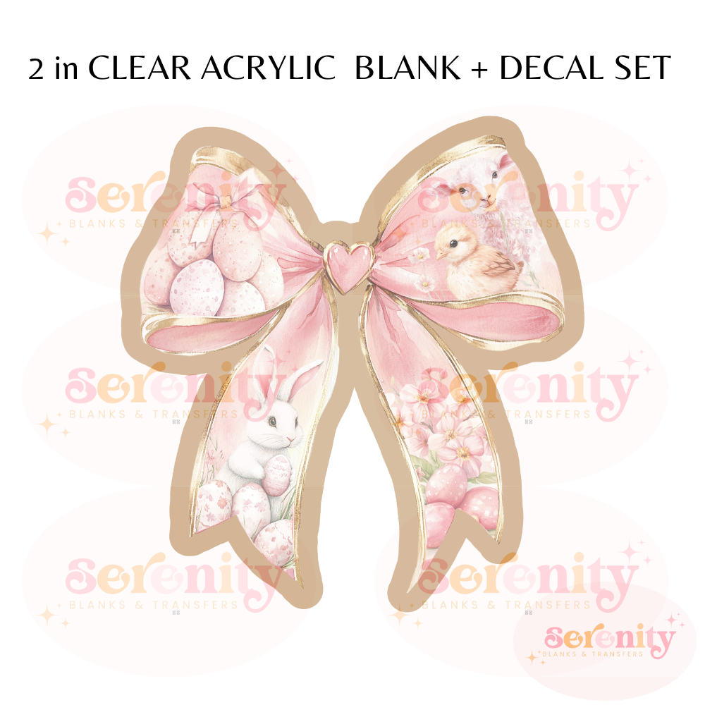 Easter Bunnies coquette bow acrylic blanks & decal set