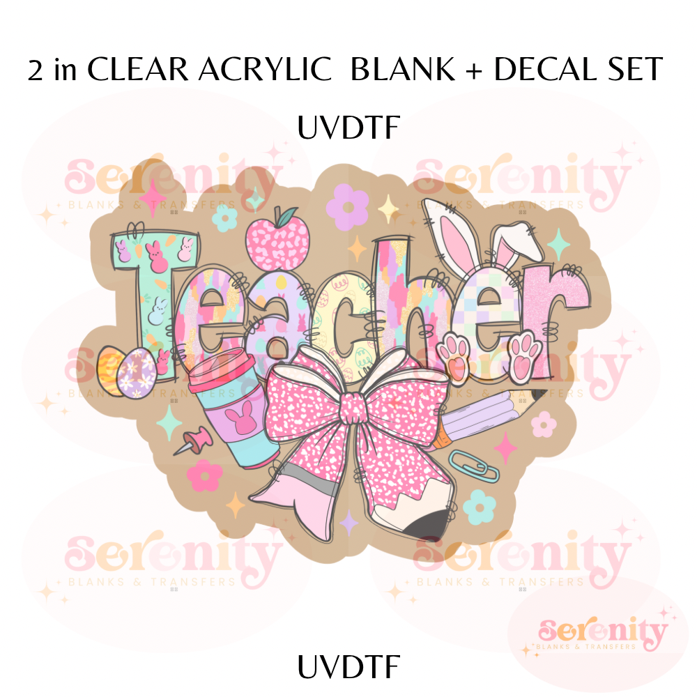 Easter Teacher acrylic blanks & decal set UVDTF ONLY