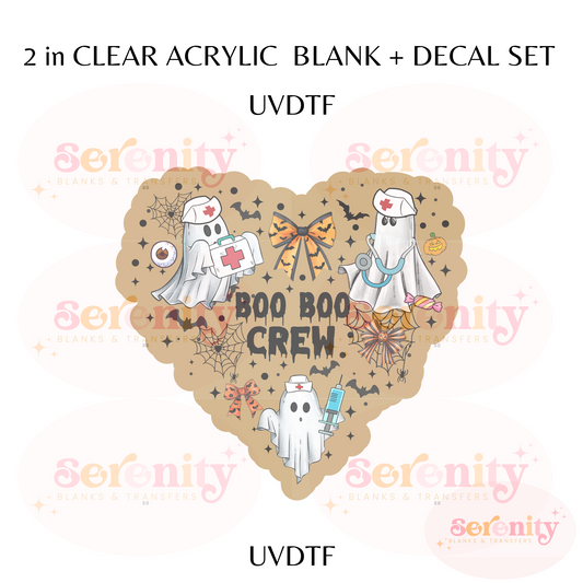 Boo Boo Crew acrylic blanks & decal set UVDTF ONLY