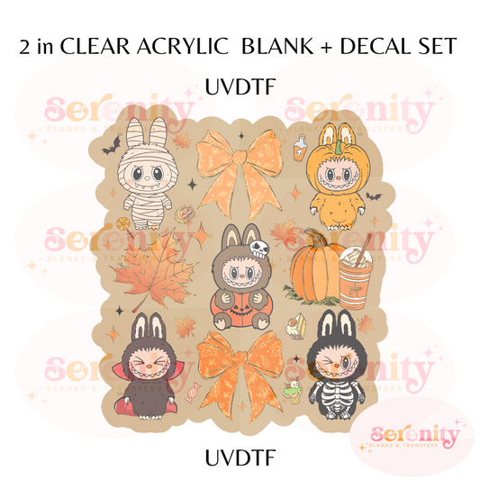 Fall Cute Coquette Monsters acrylic blanks & decal set UVDTF ONLY