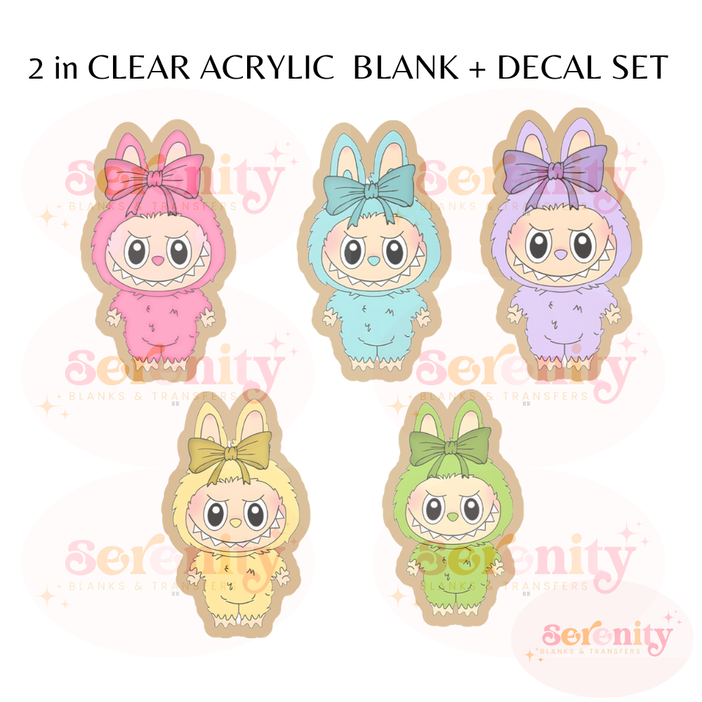 Bright Cute Monsters acrylic blanks & decal set