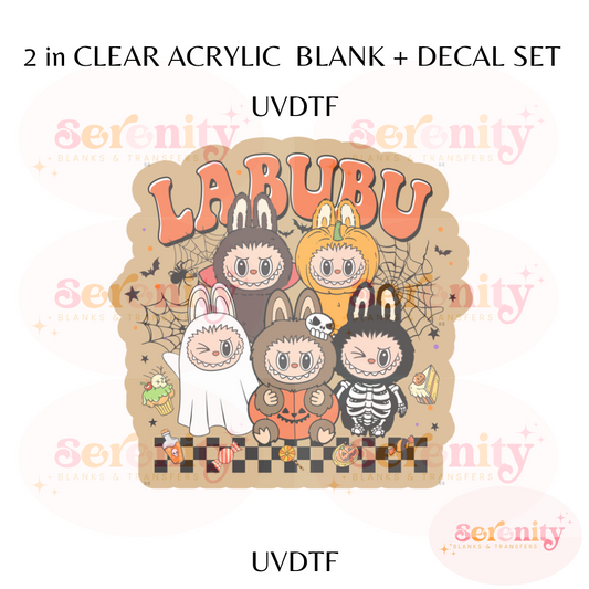 Cute Halloween Monsters acrylic blanks & decal set UVDTF ONLY