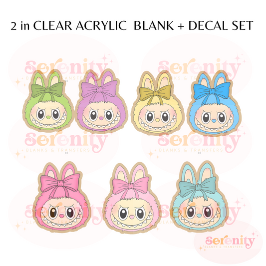 Bright Cute Monsters Heads  acrylic blanks & decal set