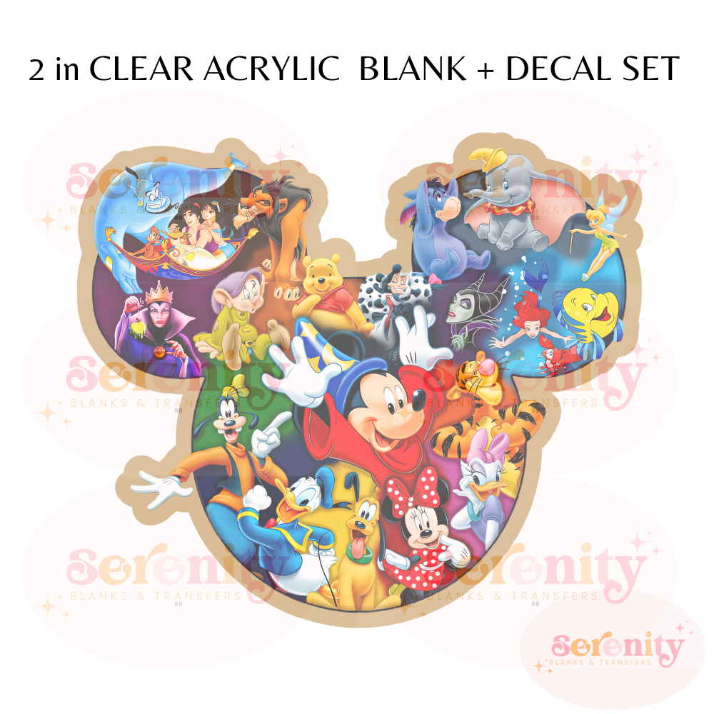 Mouse Cartoon acrylic blanks & decal set