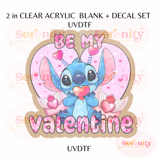 Stitch & Angel Be my valentine acrylic blanks & decal set