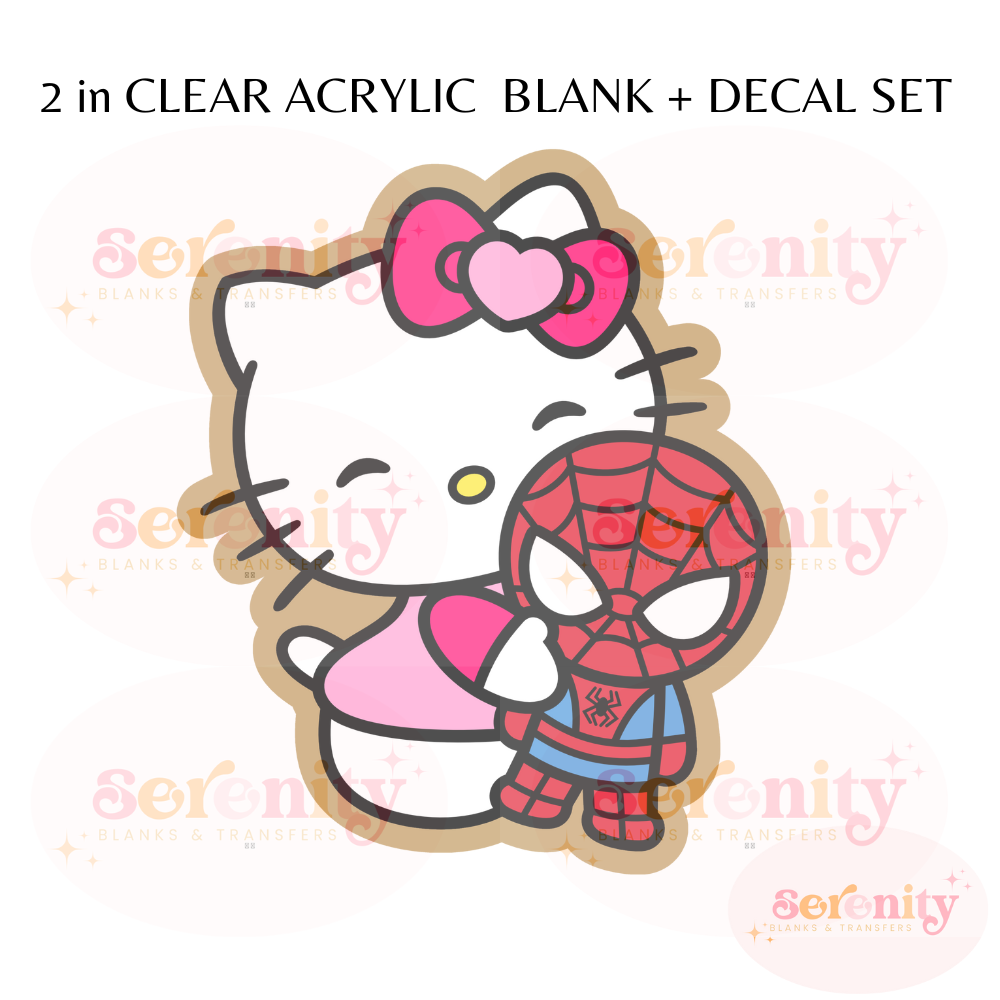 Kitty Spiderman acrylic blanks & decal set