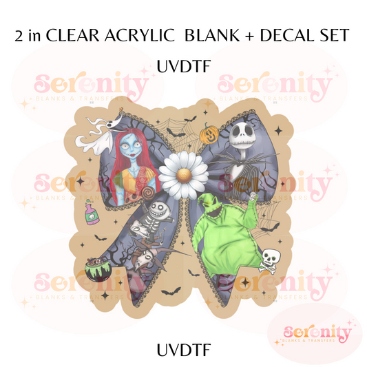 Jack and sally Bow acrylic blanks & decal set
