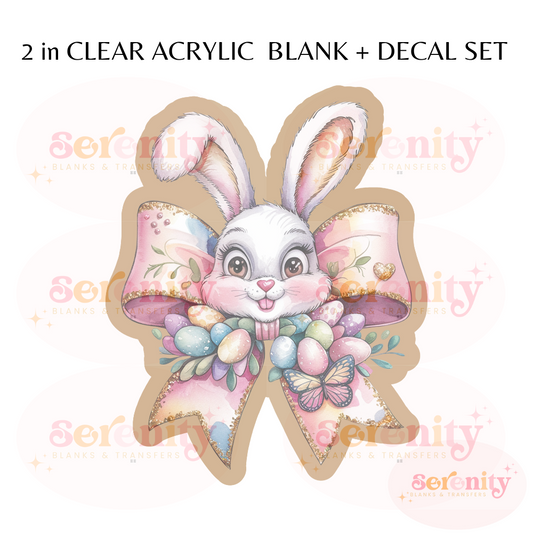 Easter bunny coquette bow acrylic blanks & decal set