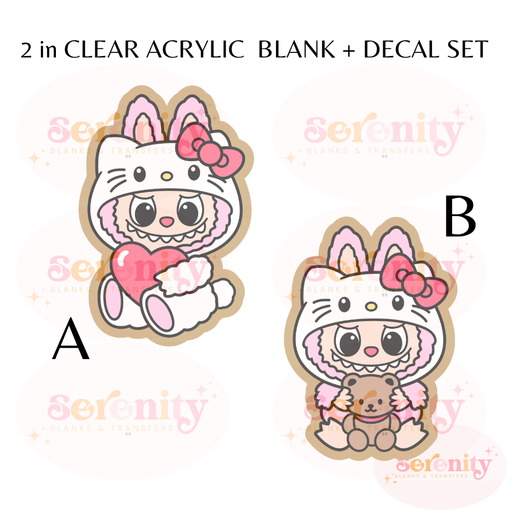 KItty Cute Monster acrylic blanks & decal set