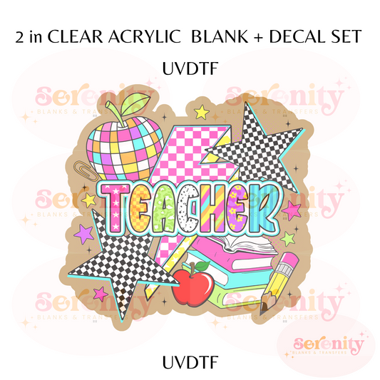 Retro Teacher acrylic blanks & decal set UVDTF ONLY