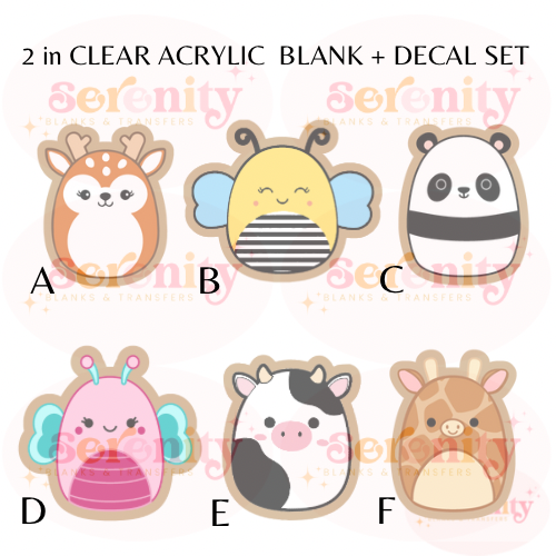 Cute Squishmellow Animals blank & decal set