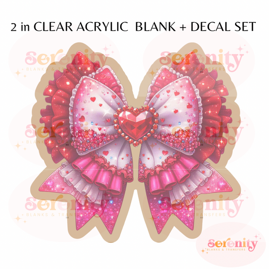 Pink & Red Coquette Bow Acrylic blanks & decal set