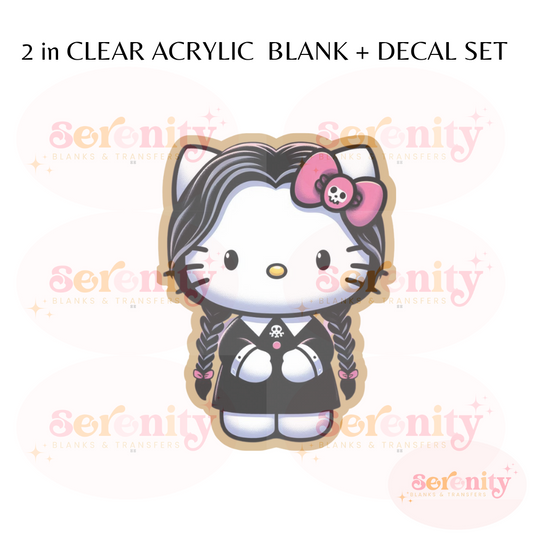 Kitty Wednesday acrylic blanks & decal set
