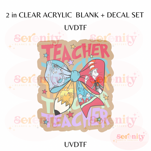 Teacher Dr. Seuss acrylic blanks & decal set UVDTF ONLY