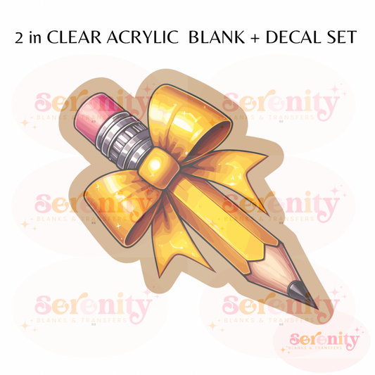 Connect Pencil Bow acrylic blanks & decal set