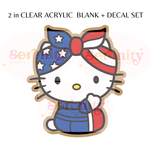 Patriotic Kitty Acrylic blanks & decal set