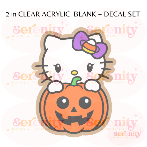 Halloween Pumkin Kitty Acrylic blanks & decal set