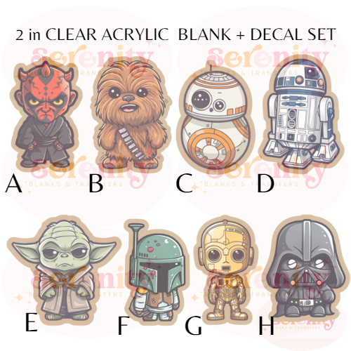 SW Characters Acrylic blank & decal set