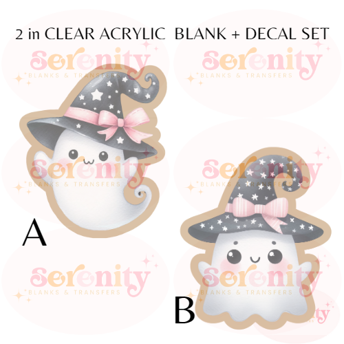 Cute Ghost acrylic blanks & decal set