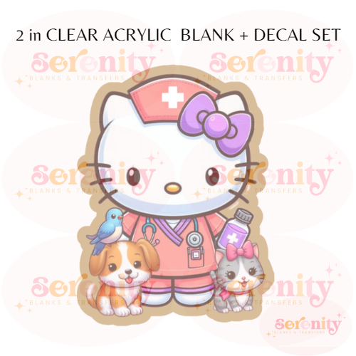 Vet Tech Kitty Acrylic blanks & decal set