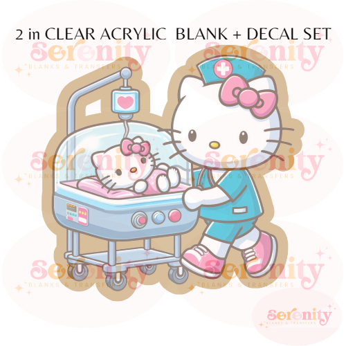 NICU Kitty Acrylic blanks & decal set