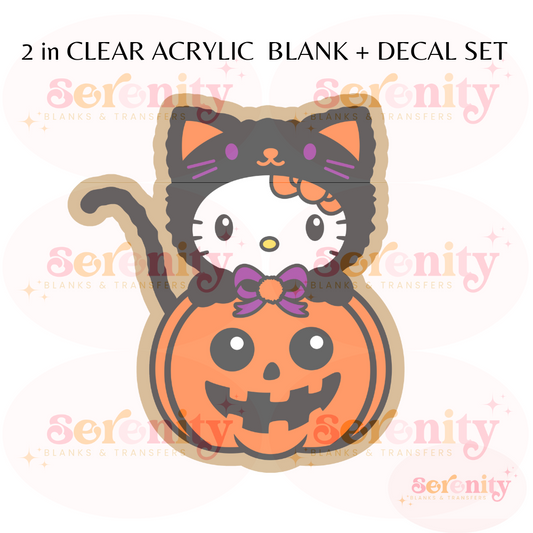 Halloween Pumkin Kitty Acrylic blanks & decal set