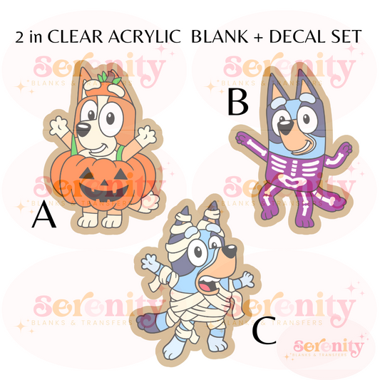 Halloween Blue Dog Acrylic blank & decal set