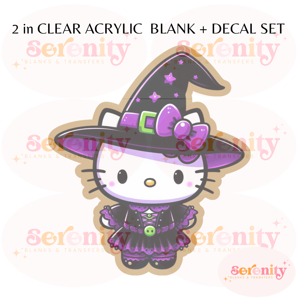 Witch Kitty Acrylic blanks & decal set