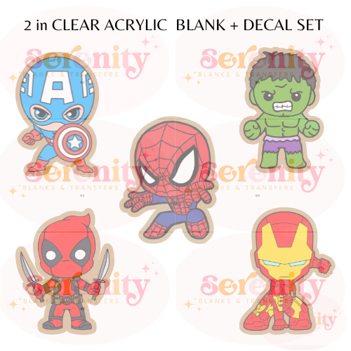 Hero Acrylic blank & decal set