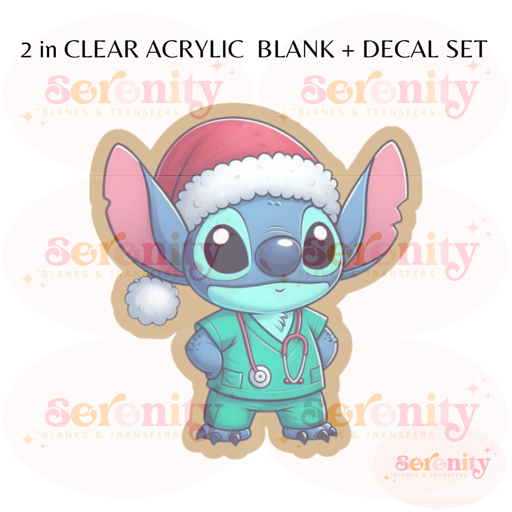 Christmas Stitch Nurse acrylic blanks & decal set