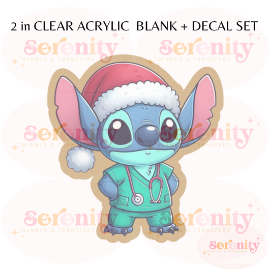 Christmas Stitch Nurse acrylic blanks & decal set