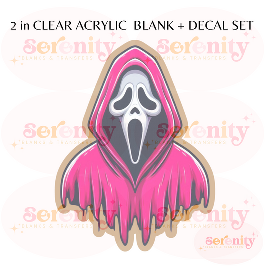 Pink Ghostface acrylic blanks & decal set