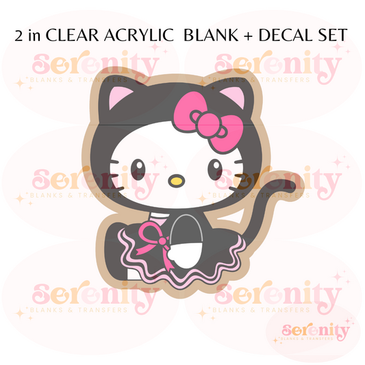 Hello Kitty Black Cat Lolita acrylic blanks & decal set