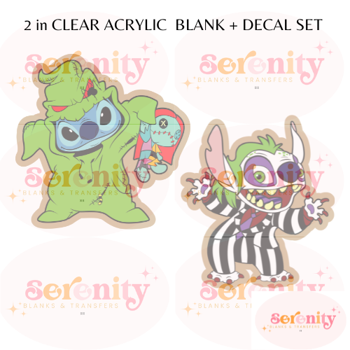 Stitch Costume Acrylic blanks & decal set