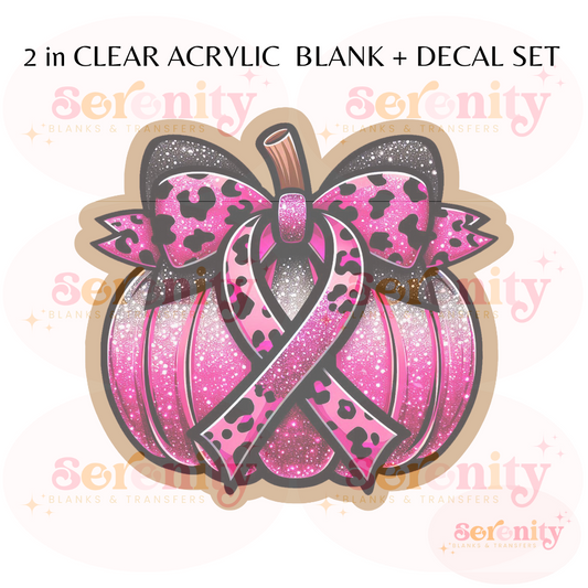 Breast Cancer Awareness Pumpkin acrylic blanks & decal set