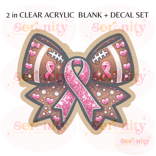 Football Breast Cancer Awareness Coquette Bow Acrylic blanks & decal set