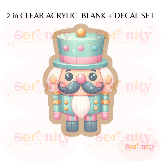 Pastel Nutcracker acrylic blanks & decal set