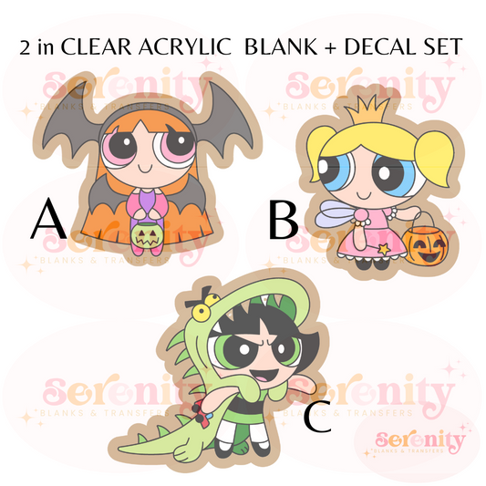 Halloween Power Puff Girls blank & decal set