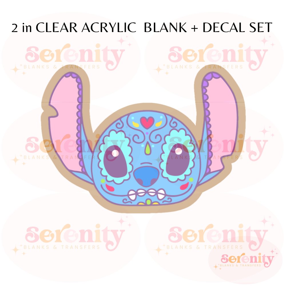 Sugar Skull Stitch acrylic blanks & decal set