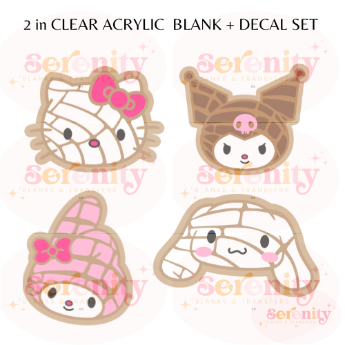 Conchas Kitty Acrylic blank & decal set