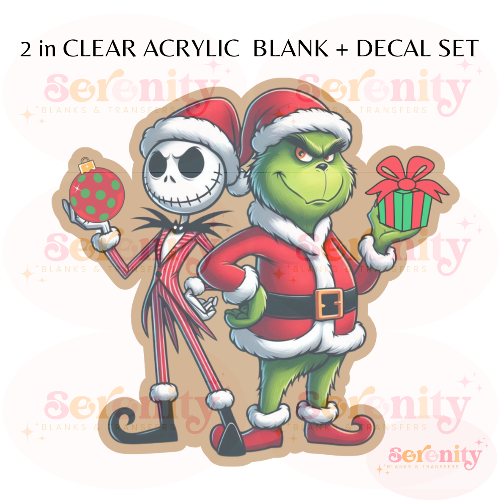 Jack & Grinch acrylic blanks & decal set